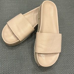 VINCE. Womens 10 Blush Beige 1" Platform Jute Wrapped Comfort Aurelia Round Toe